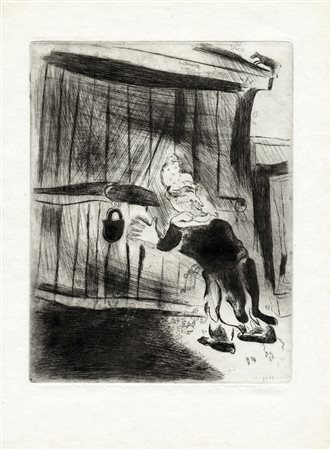 Marc Chagall, Pliouchkine à la porte. 1923-27. Puntasecca su carta Giappone....
