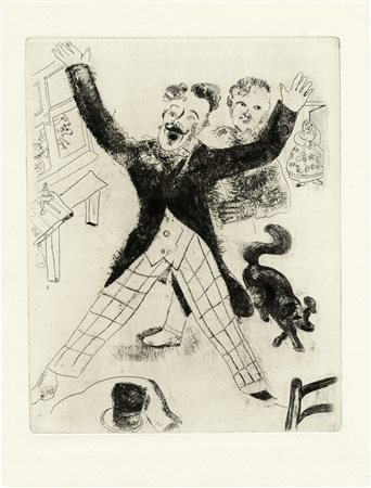 Marc Chagall, Nozdriov. 1923-27. Acquaforte. mm 290x230. Foglio: mm 380x276....