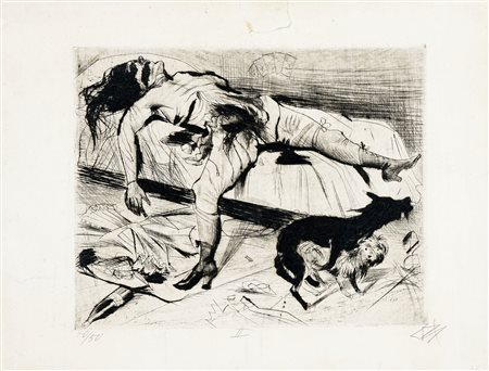 Otto Dix, Lustmord, from Tod und Auferstehung. 1922. Puntasecca. mm 279x346....