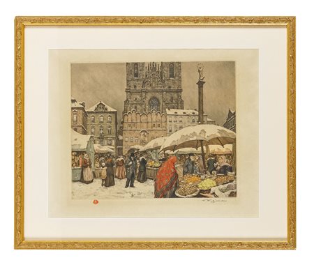 Tavik Frantisek Simon, Lotto composto di 2 incisioni su Praga. 1925. 1)...