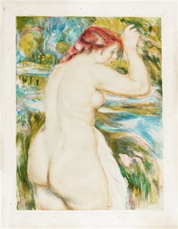Jacques Villon, Nu, d'après Renoir. Post 1923-24. Acquatinta a colori su...