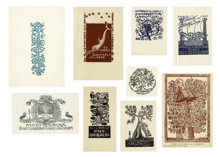 Bruno Da Osimo, Lotto composto di 41 ex libris. 1916-1939. Xilografie su...