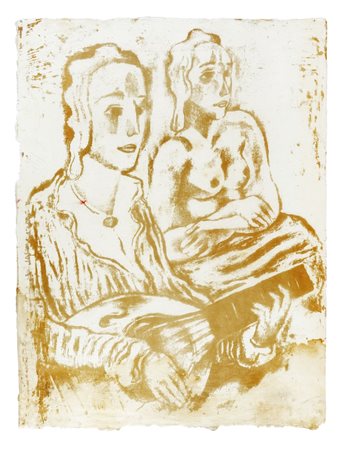 Michel Fingesten, Lotto composto di 2 incisioni. 1934 ca. 1) Suonatrice di...