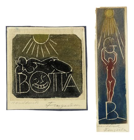 Michel Fingesten, Lotto composto di 2 ex libris. 1940-1942. 1) [Ex Libris...