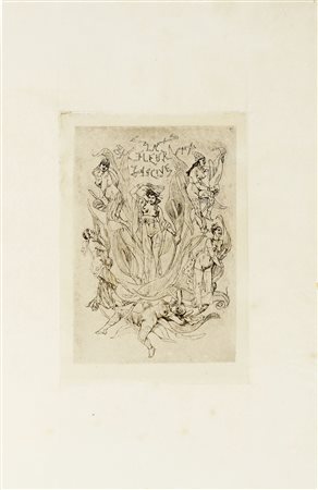 Félicien Rops, Lotto composto di 3 incisioni per frontespizi. 1875-82. 1) La...