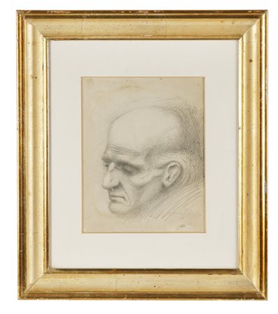 Pietro Annigoni, Ritratto maschile. Matita su carta. mm 250x200 (visibili)...