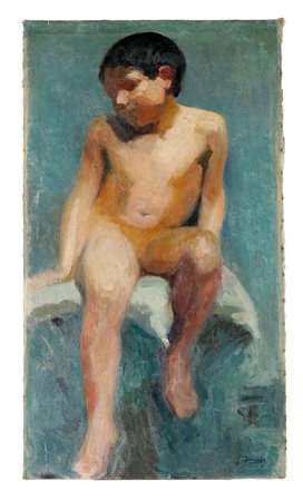 Jorge Bermùdez [attribuito a], Ritratto di bambino. Olio su tela. cm 81,5x46....