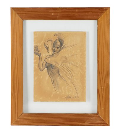 Alberto Bianchi, Lotto composto di 3 disegni di studio per Leda e il cigno....