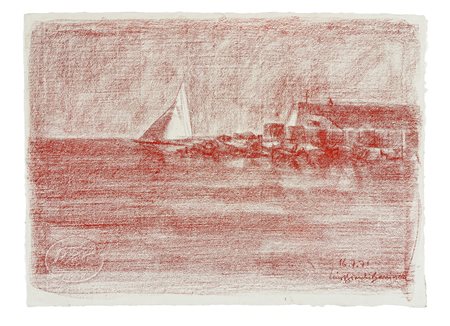 Lino Bianchi Barriviera, Lotto composto di 2 disegni. 1971-75. Pastelli su...