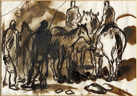 Felice Carena, Lotto composto di 3 disegni. 1943-60. Il figliol prodigo,...
