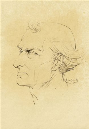 Amos Cassioli, Lotto composto di 2 disegni. Matite e acquerelli su carta. mm...