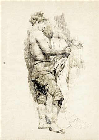 Mariano Fortuny y Marsal [attribuito a], Studio virile seminudo. 1874 ca....