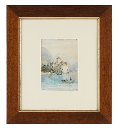 Edward Angelo Goodall, Chillon. Post 1864. Acquerello su carta. mm 140x105...