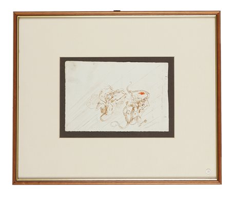 Emilio Lapi, Lotto composto di 5 disegni a tema mostruoso. 1850 ca. Raccolta...
