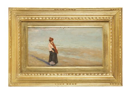 Luigi Levi (detto Ulvi Liegi) [attribuito a], Lido Veneziano. Olio su...