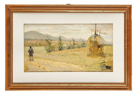 Vittorio Matteo Corcos, A caccia. 1881. Olio su tavoletta. cm 21x39,4. "Ulvi...