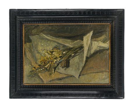 Giuseppe Manfredi, Fiori. Olio su tela. cm 50x70.Firma in basso a destra e al...