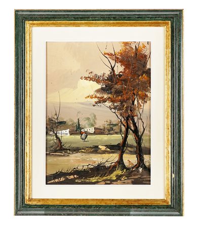 S. Stilio (Attivo in Toscana, seconda metà del XX secolo), Paesaggio e fiume....