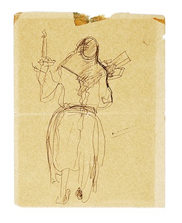 Lorenzo Viani, Lotto composto di 3 disegni. Raccolta di 3 penne e inchiostro...