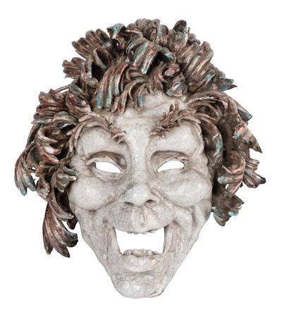 Eugenio Pattarino, Maschera da commedia. 1950 ca. Ceramica invetriata. cm...