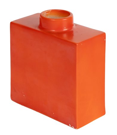 Gio Ponti, Vaso da fiore arancio per Richard Ginori. 1930 ca. Ceramica...