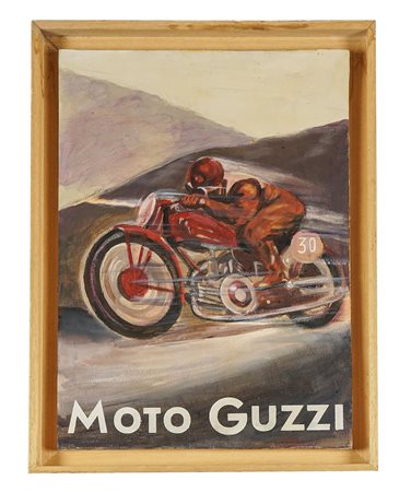 Anonimo del XX secolo, Moto Guzzi. Progetto per manifesto pubblicitario. Anni...