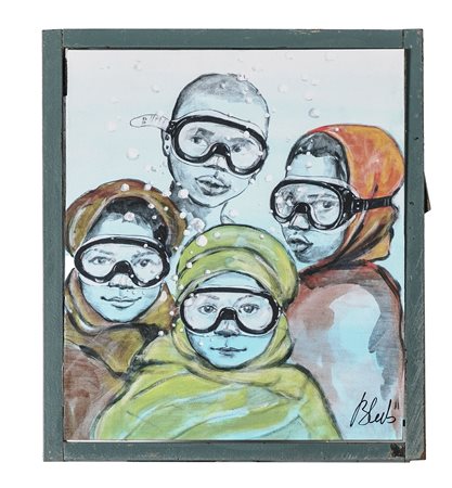 Blub, The untouchables. Offset su sportello metallico. mm 300x250. Firma a...