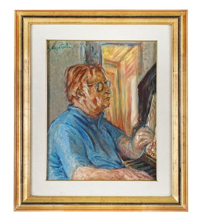 Ferruccio Ferrazzi, Ritratto di Enzo Carli. 1978. Olio su tela. cm 38x28....