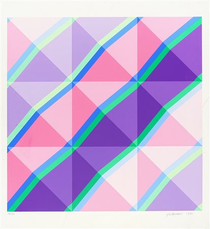 Hans Jörg Glattfelder, Untitled. 1971. Serigrafia. mm 536x538. Foglio: mm...
