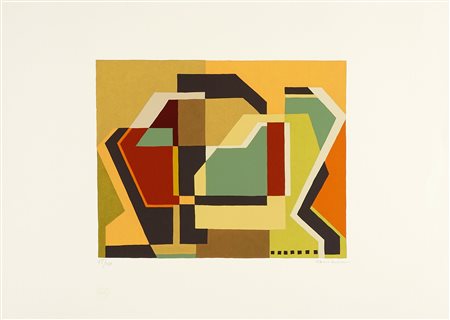 Mario Radice, Senza titolo. Serigrafia. mm 295x372. Foglio: mm 500x700. Firma...
