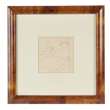 Bruno Saetti, Senza titolo. 1980. Penna a sfera su carta di quaderno. mm...