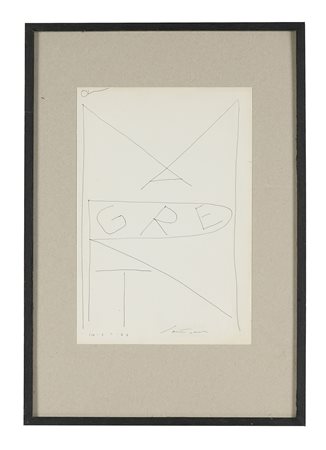 Giuseppe Santomaso, Margret. 1974. Penna a sfera su carta. mm 296x200. Firma...
