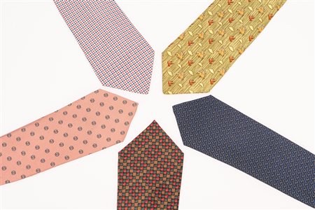 Hermès - Lotto di cinque cravatte