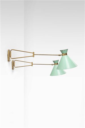 MATHIEU RENE'<BR>Coppia di lampade da muro mod. Diabolo