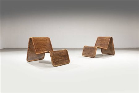 TITO AGNOLI<BR>Coppia di poltrone P3