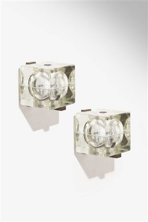 ALESSANDRO MENDINI<BR>Coppia di appliques mod. Cubosfera