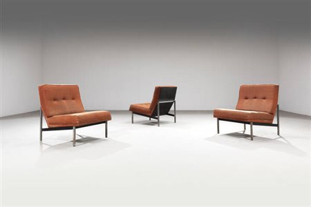 FLORENCE KNOLL<BR>Set di tre poltrone della serie Parallel Bar