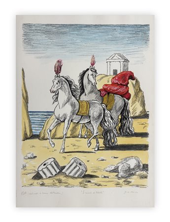 GIORGIO DE CHIRICO (1888-1978) - I Cavalli di Achille, 1971