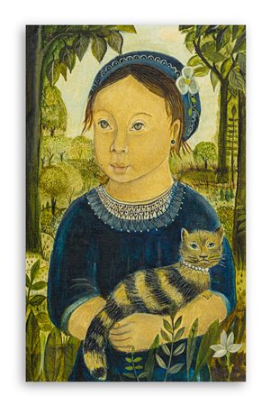 MARIE-KATE DAHL - Senza Titolo (Ritratto di nobildonna con gatto)
