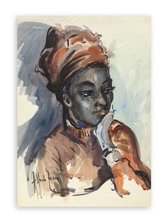 ALFREDO ZECCA (1917-1998)  - Il turbante rosso