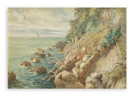 NAPOLEONE LUIGI GRADY (1860-1949) - Scogliera