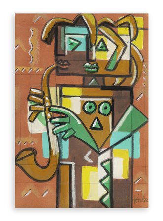 IBRAHIM KODRA (1918-2006) - Suonatore di Sax