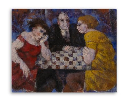 REMO SQUILLANTINI (1920-1996) - Partita a dama, 1991