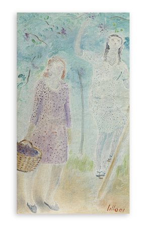 UMBERTO LILLONI (1898-1980) - Vendemmia in giardino, 1940