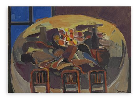 SAVERIO TERRUSO (1939-2003) - Tavolo imbandito, 1974