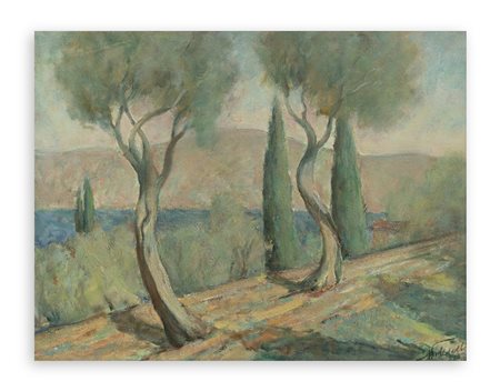 EUGENIO POLESELLO (1895-1983) - Primavera sul Garda, 1943