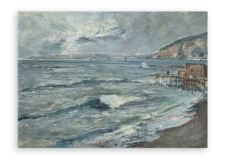 GUIDO CASCIARO (1900-1963) - La spiaggia di Bagnoli