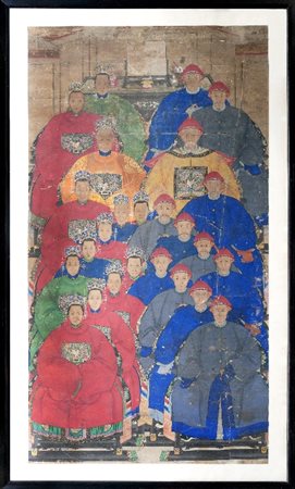 PANNELLO IN CARTA DIPINTA, CINA, XVIII-XIX SECOLO,