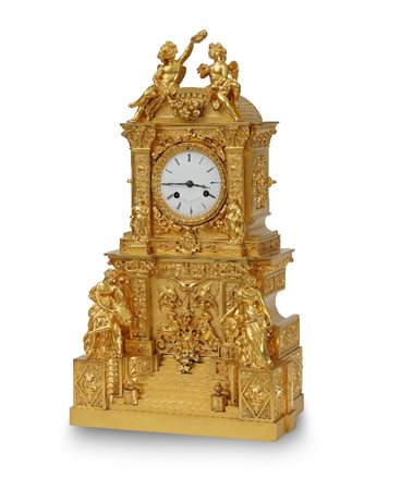 GRANDE PENDOLA DA APPOGGIO IN BRONZO DORATO, FRANC