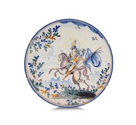 ALZATA IN MAIOLICA, PAVIA, XVIII SECOLO, circolare